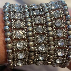 Silver Golds bling bling Beaded Bracelet